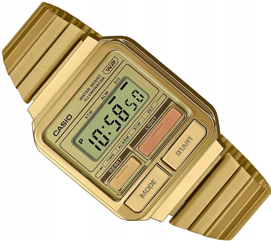 Vintage Digitální Hodinky Casio A120WEG-9A, Klasika, Zlatá 80. Léta