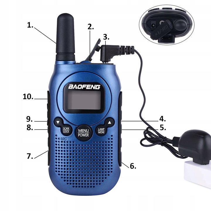 WALKIE TALKIE DLA DZIECI KRÓTKOFALÓWKA ŁOKI TOKI PMR LATARKA USB VOX Liczba sztuk 2 szt.