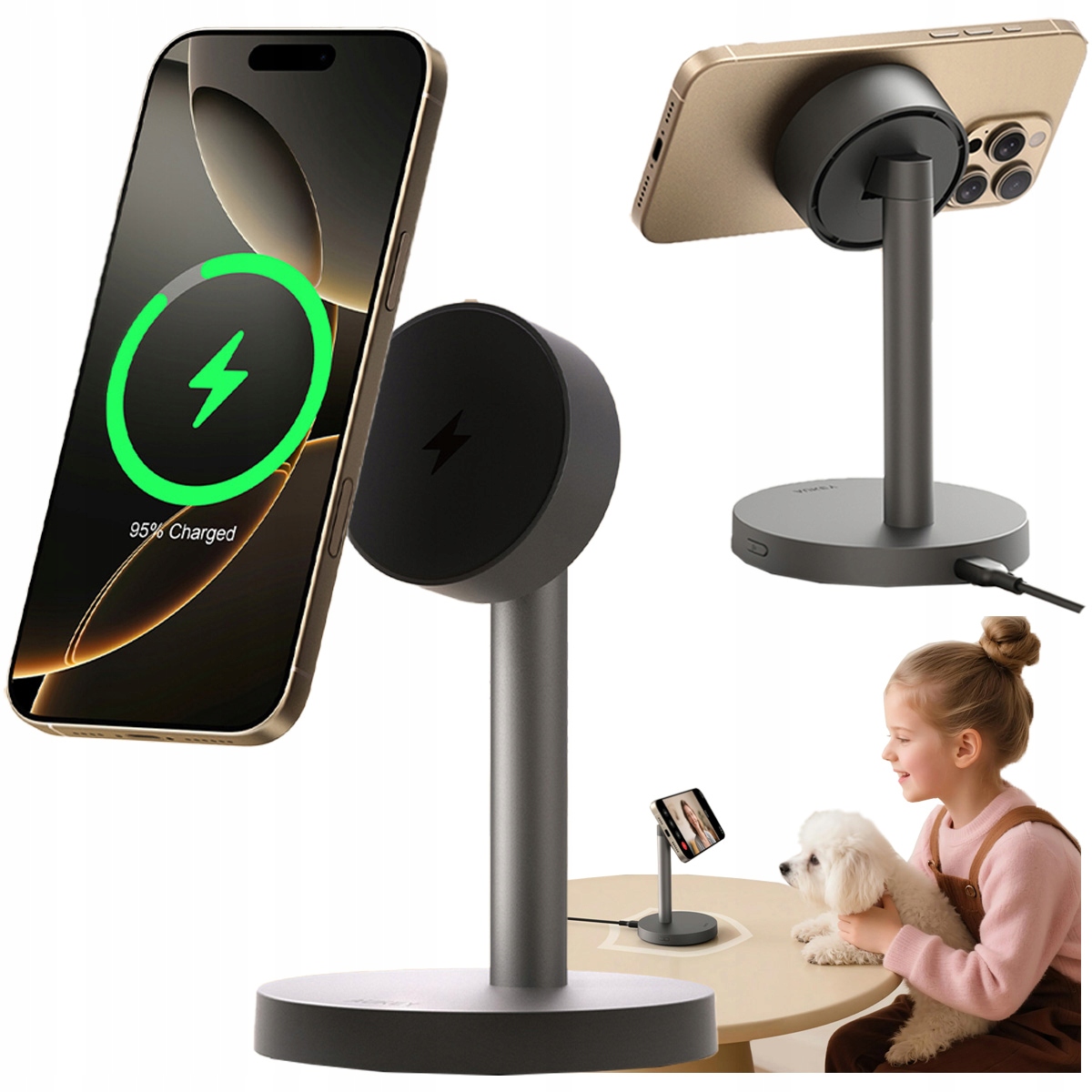 Magnetická bezdrátová nabíječka Aukey LC-MC111 MagFusion1x Qi2.2