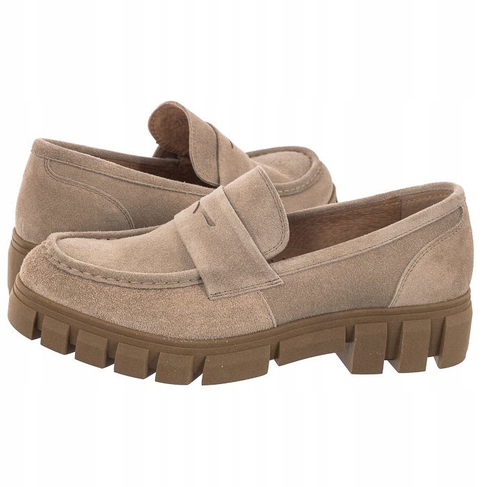 Dámské boty Mokasíny Kožená obuv Nessi Béžová 21086 W1