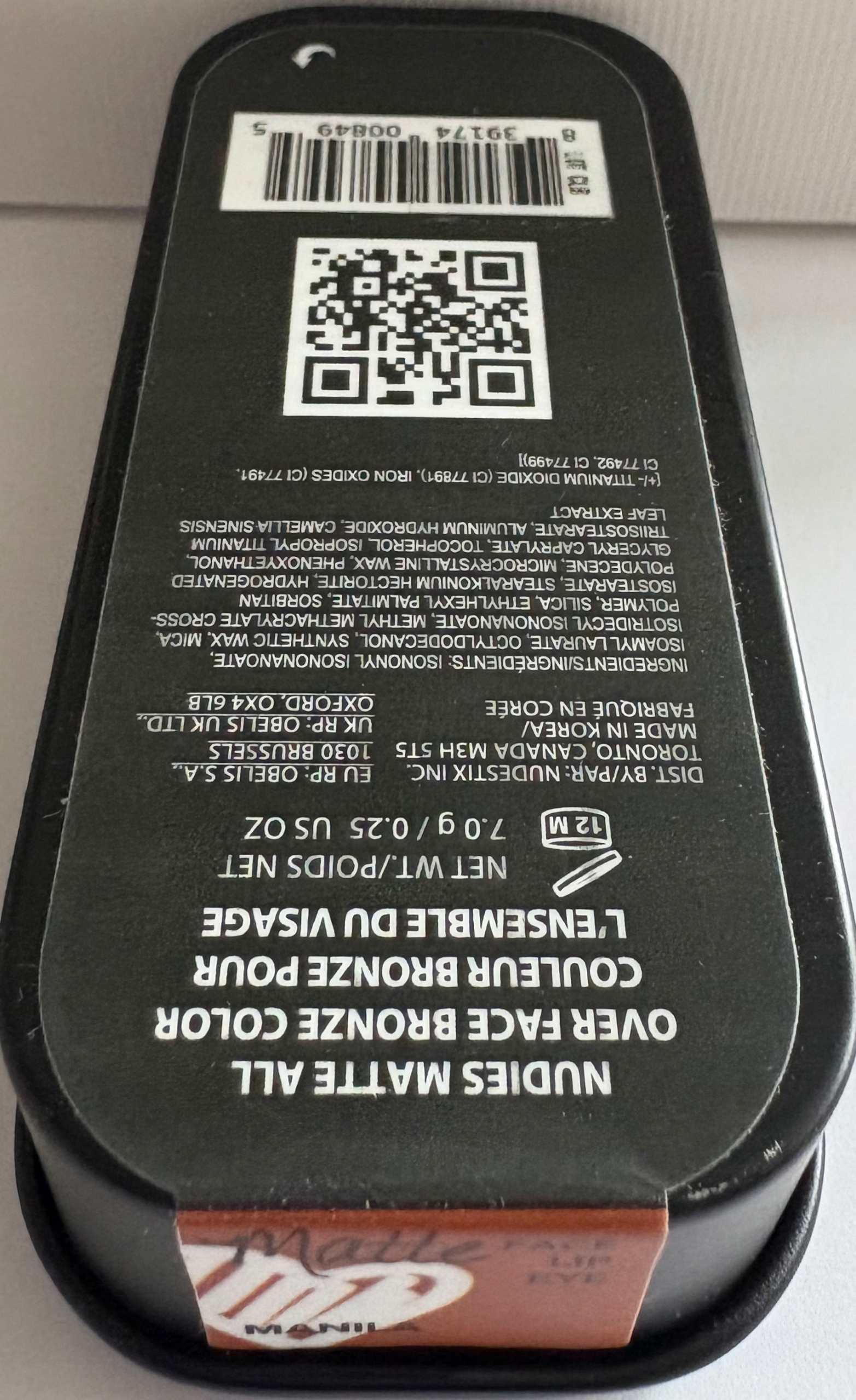 NUDESTIX NUDIES MATTE BRONZER Sztyft do konturowania z pędzlem MANILA 7G Kod producenta 839174008495