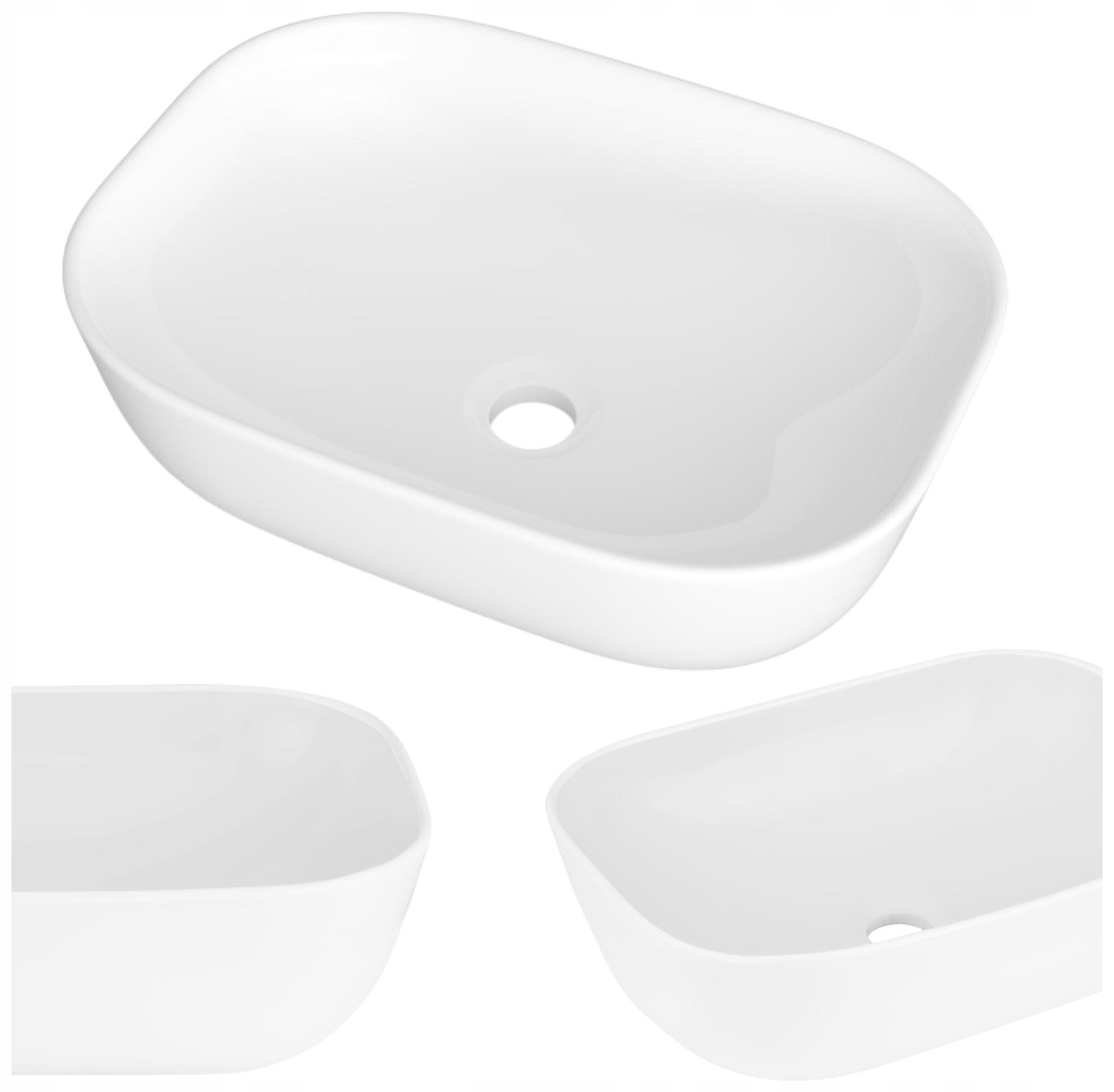 Koupelnová keramická umyvadlová deska bílá obdélníková Merca