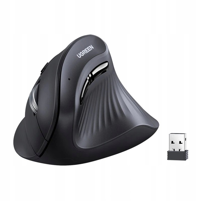 Mysz pionowa Ugreen MU008 Bt 2.4G (czarna)
