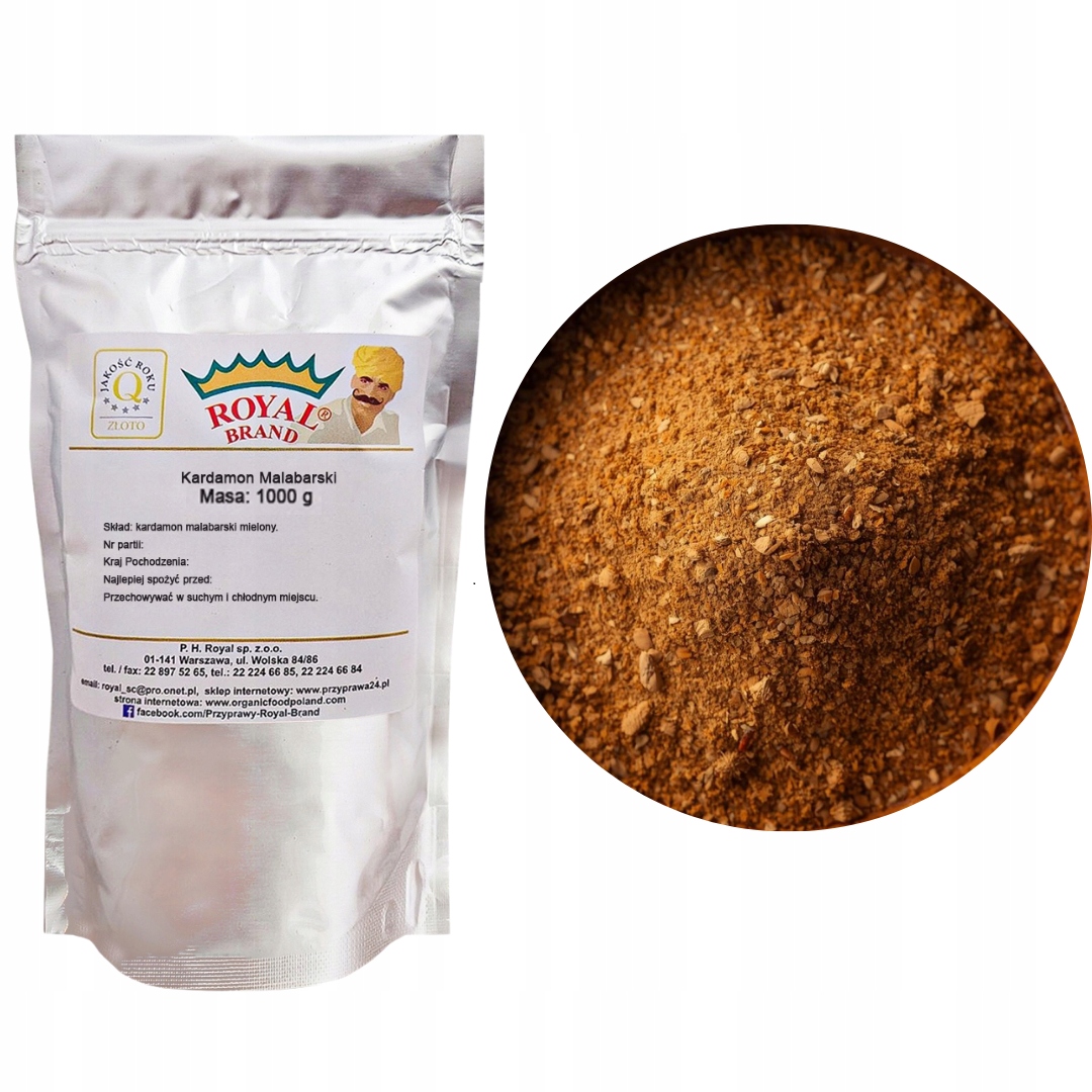 Levně Mletý Kardamom z celých zrn se skořápkami 1 kg, čerstvý, aromatický