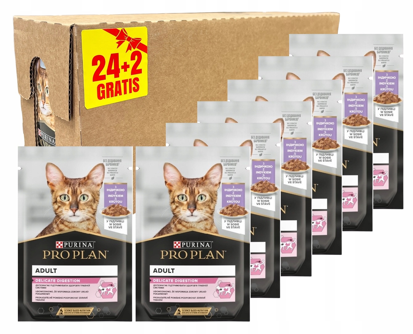 Purina Pro Plan Delicate z Indykiem karma dla kota 24+2 (26szt.) 2,21kg