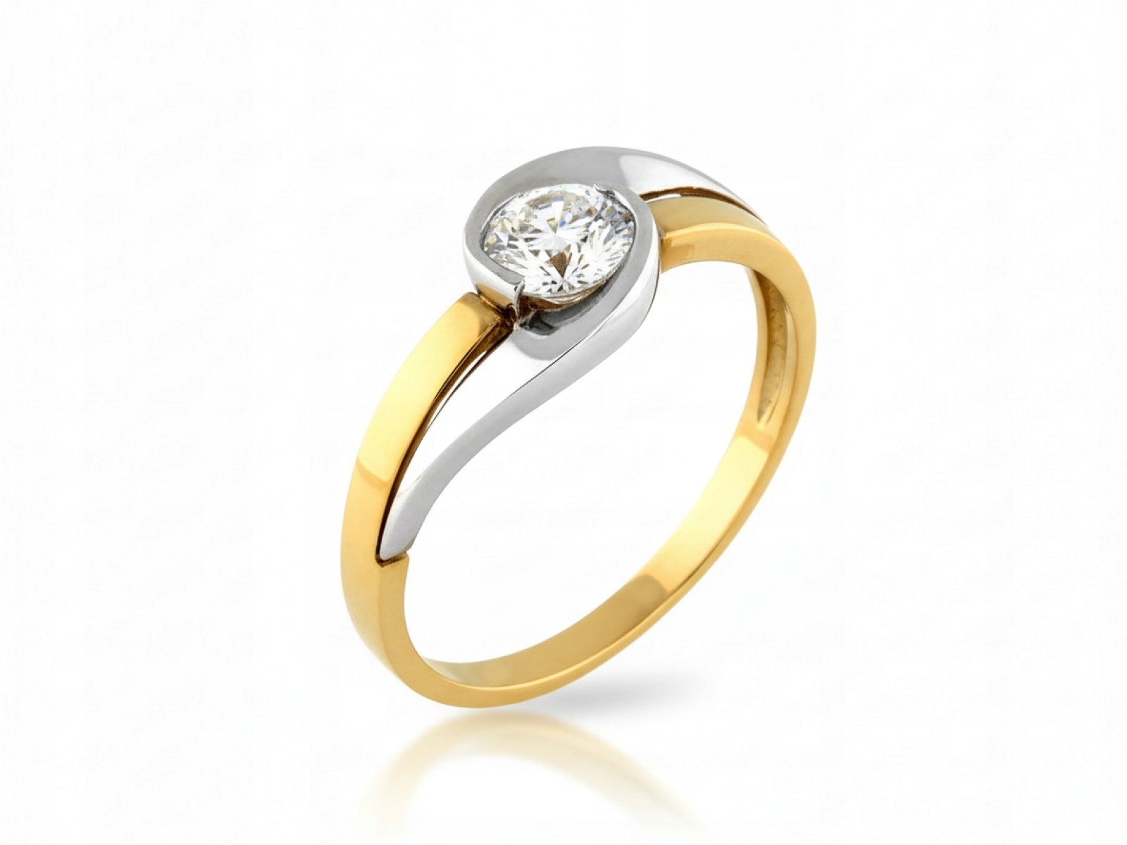 Prstýnek ze zlata 585, zirkon, moderní, efektní od klenotníka