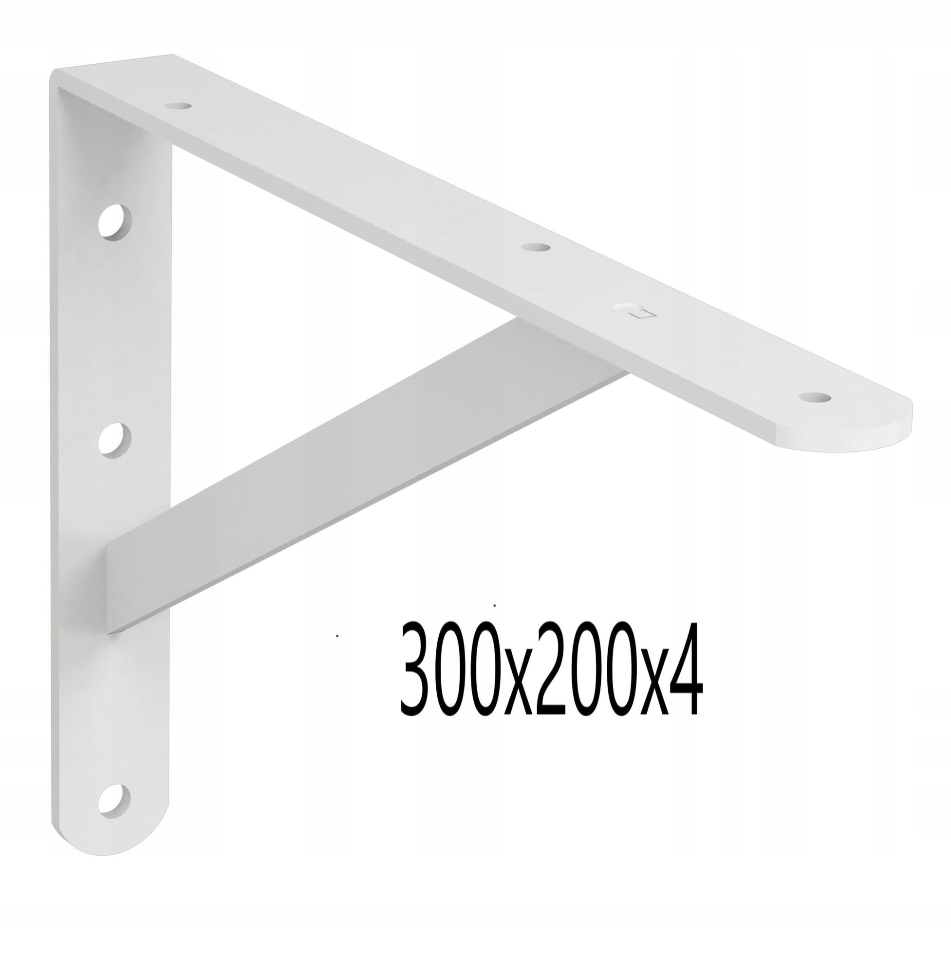 

Wspornik 300x200x4mm Podpora np. pod Blat Biały