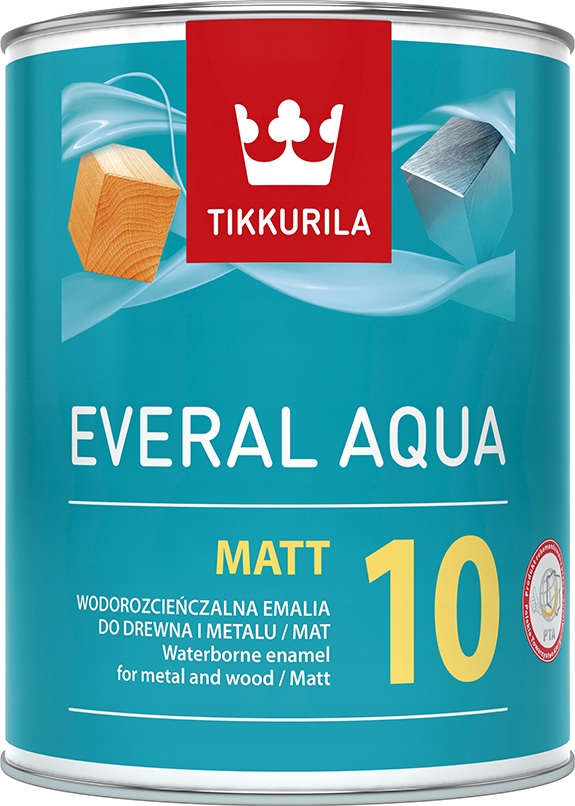Tikkurila Everal Aqua 10 Mat 0,9L Mieszana Kolor