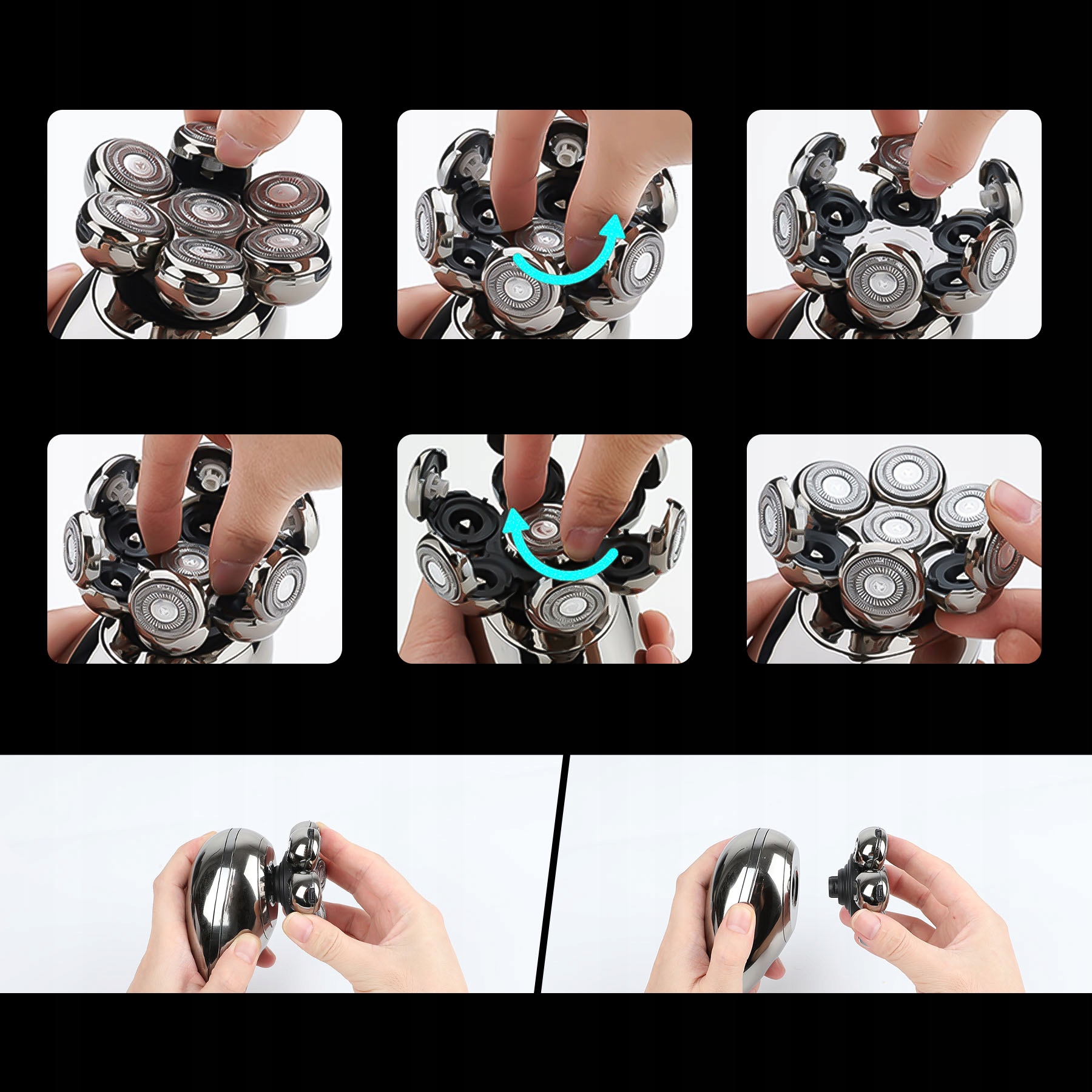 GOLARKA MĘSKA MASZYNKA DO GOLENIA BRODY GŁOWY Zasilanie akumulatorowe