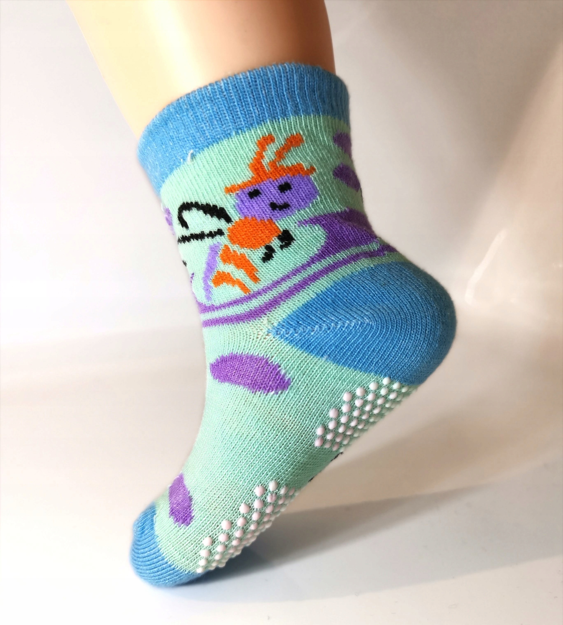 Skarpetki dziecięce antypoślizgowe ABS bawełna BIO