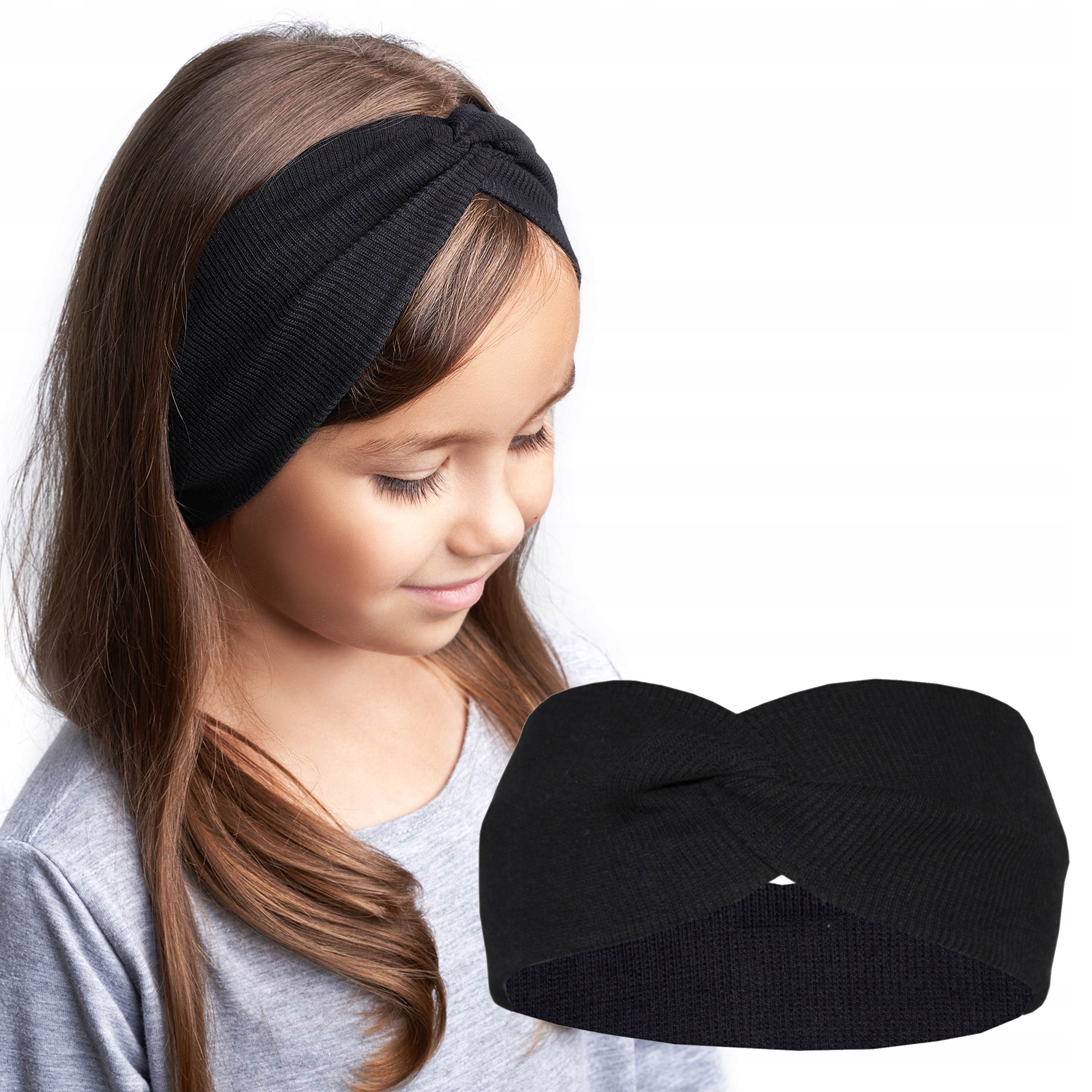 

Opaska Przeplatana Turban bawełniana Uszy Dzieci S