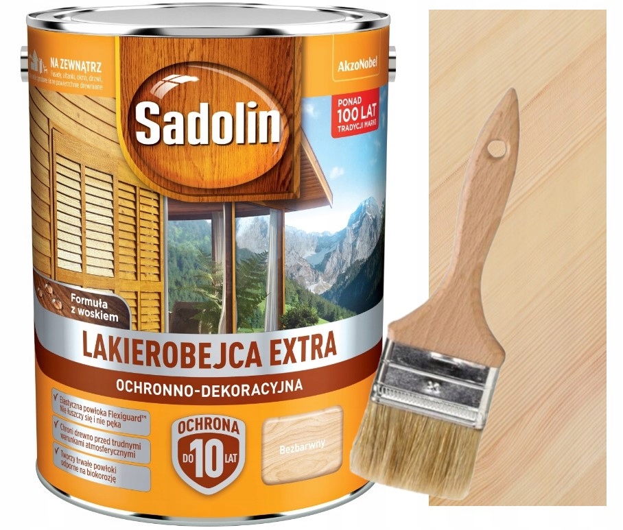 

Sadolin Extra Lakierobejca 5L Bezbarwny Pędzel