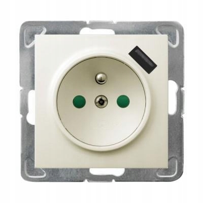 Ospel Imprese ecru – zásuvka s uzemněním Usb GP-1YZPUSB/m/27