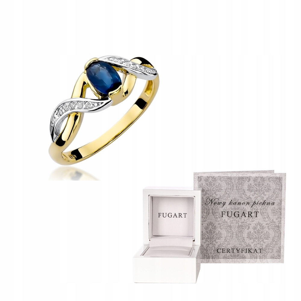 Prstýnek s brilianty a safírem r17