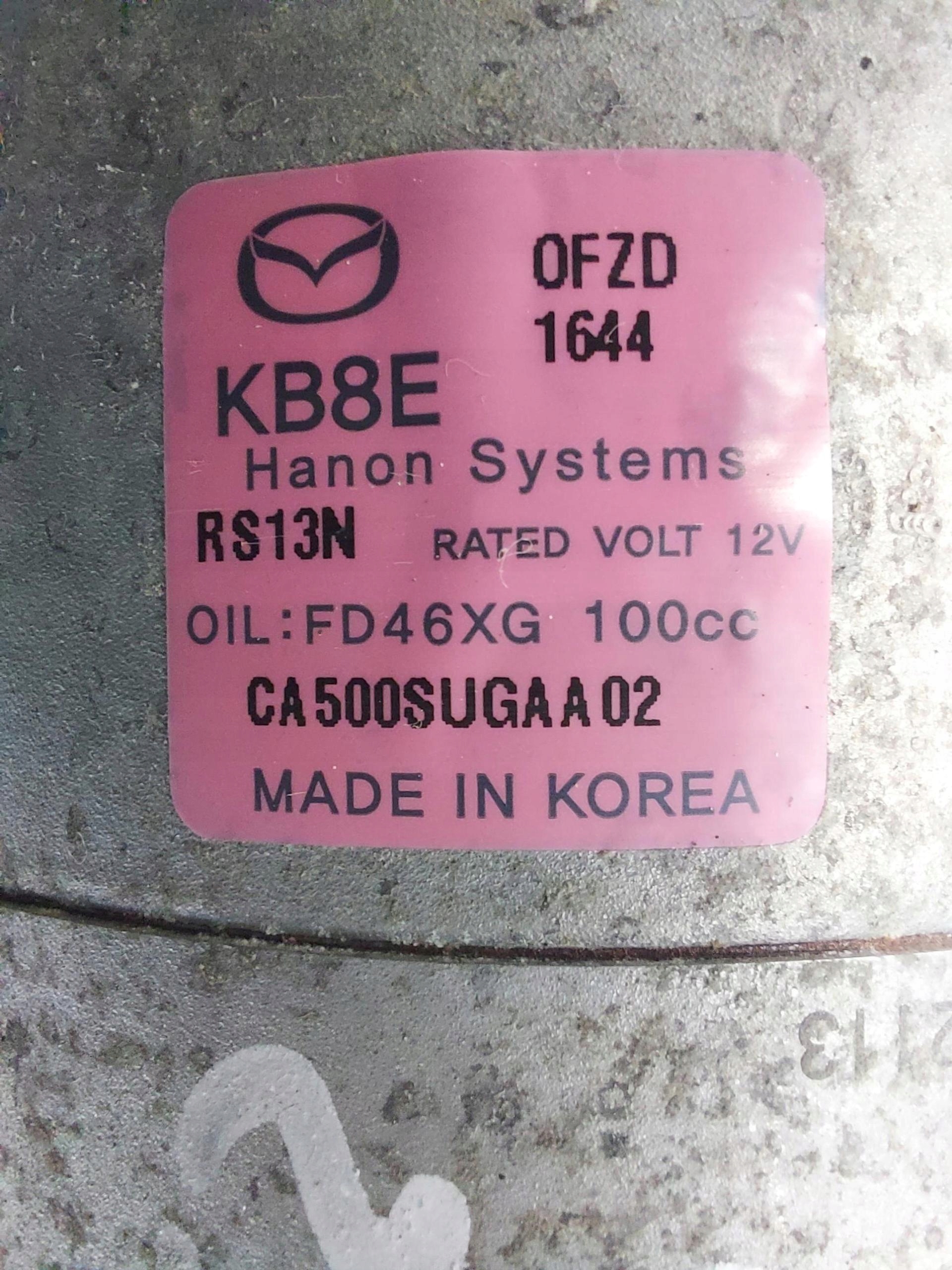 MAZDA CX5 II 2.2TD compressor; compressor of the air conditioning CA500SUGAA