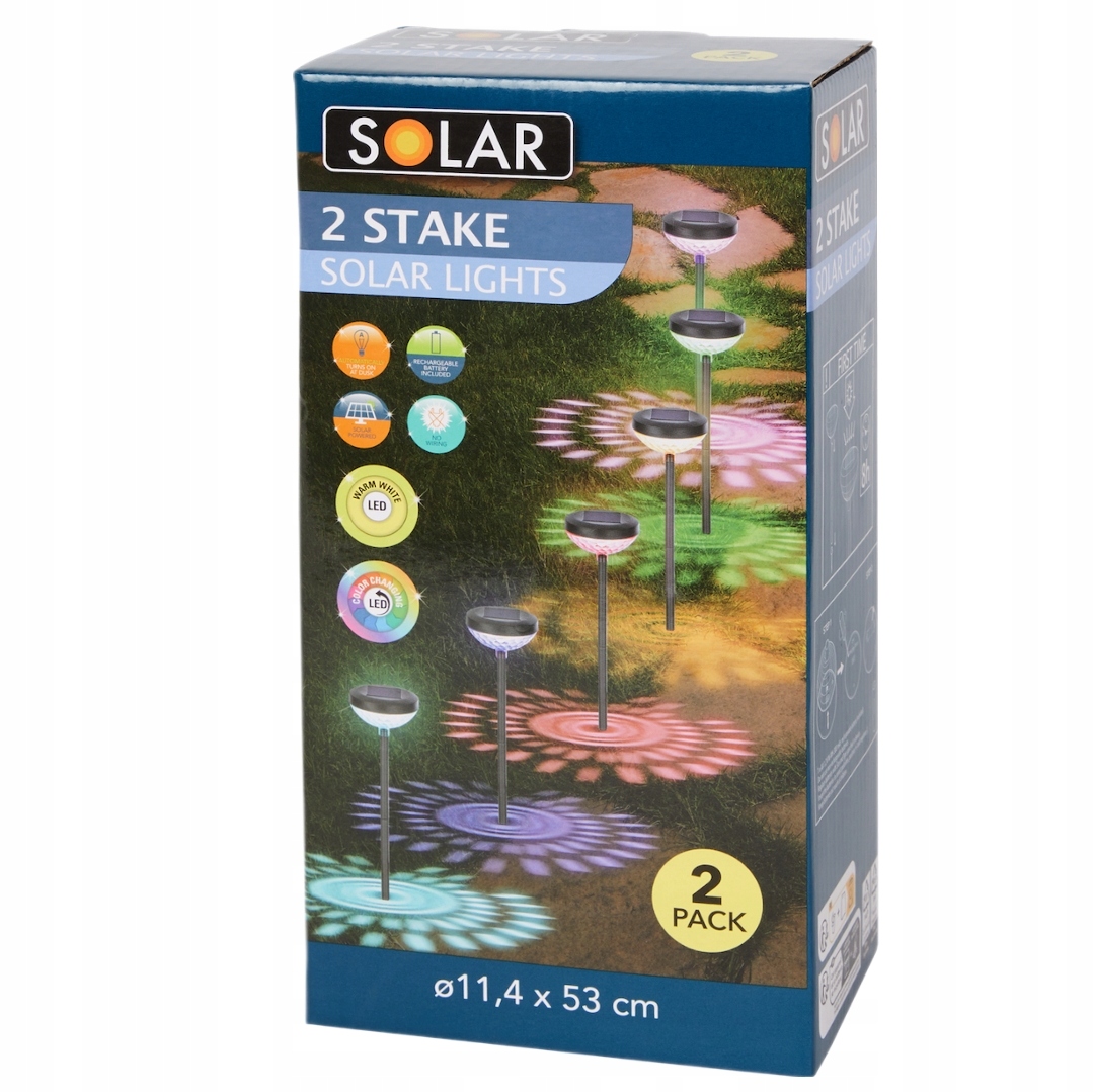 

Solarne Lampy Led X2 Lampka Solarna 2 Tryby Koloru