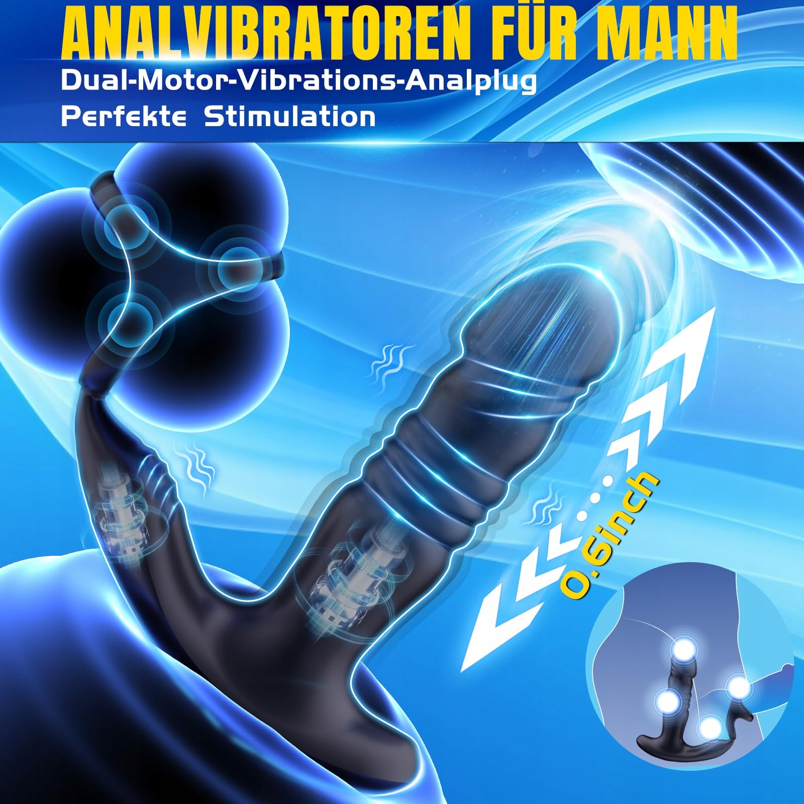 LUSTPRO Analny Wibrator Dla Mężczyzn Masażer Prostaty 9 Trybów Wibracji — miniatura 2