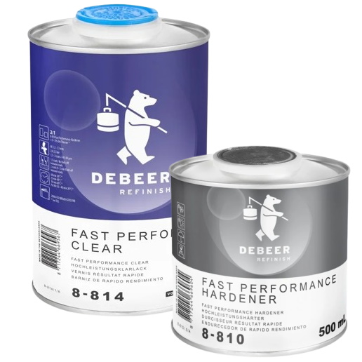 Debeer 8-814 Fast Performance Clear Lakier bezbarwny 2:1 Kpl z utw 1,5L