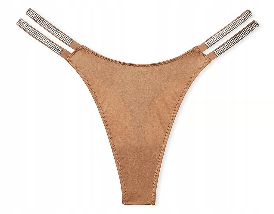Tanga Victoria's Secret hladké s lesklými zirkony toffi M