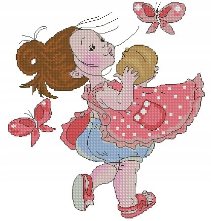 Křížková výšivka počítaná sada (kanva, mulina)