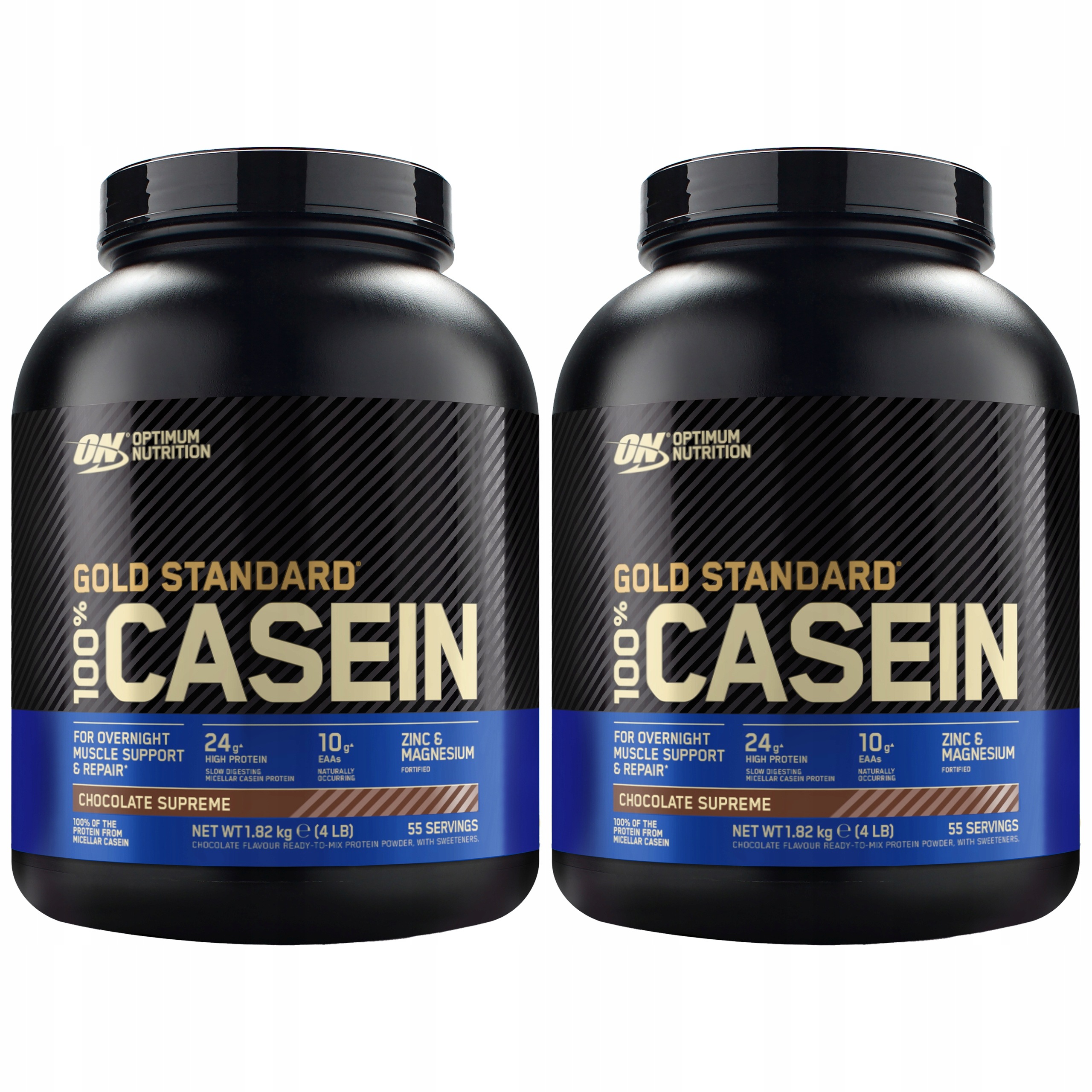2x Kaseinová bílkovina noční regenerace 24 g proteinů hořčík zinek 1820 g On