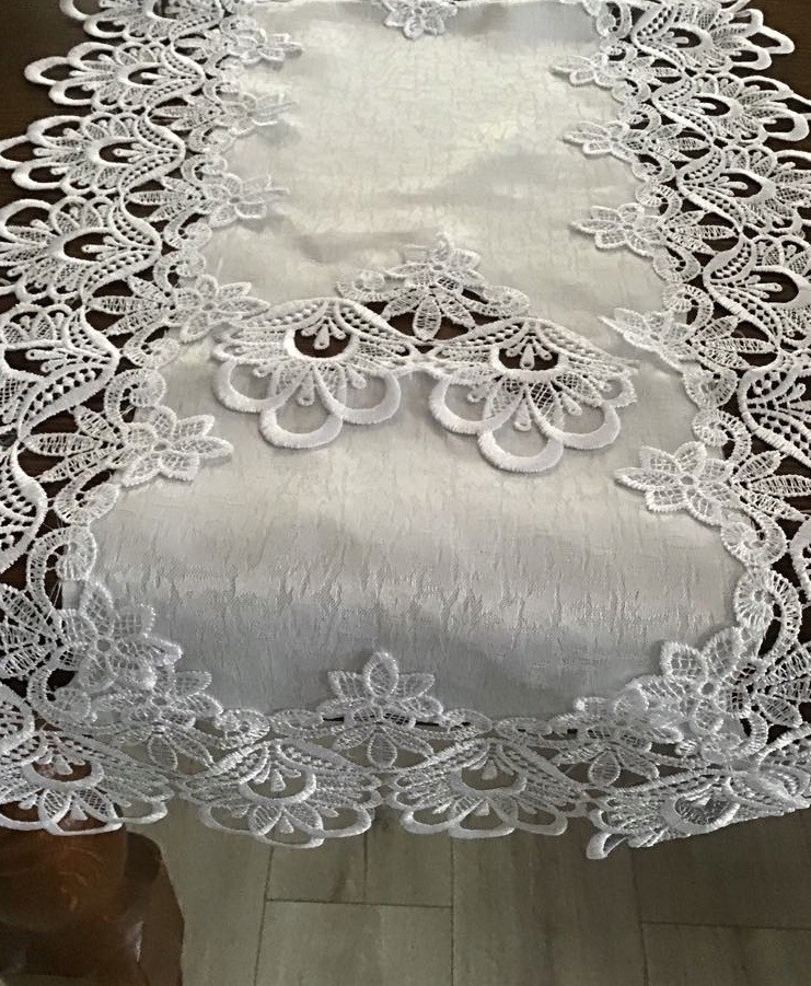 

Bieżniki/Serwety Białe Obszyte Gipiurą Biały 40x90