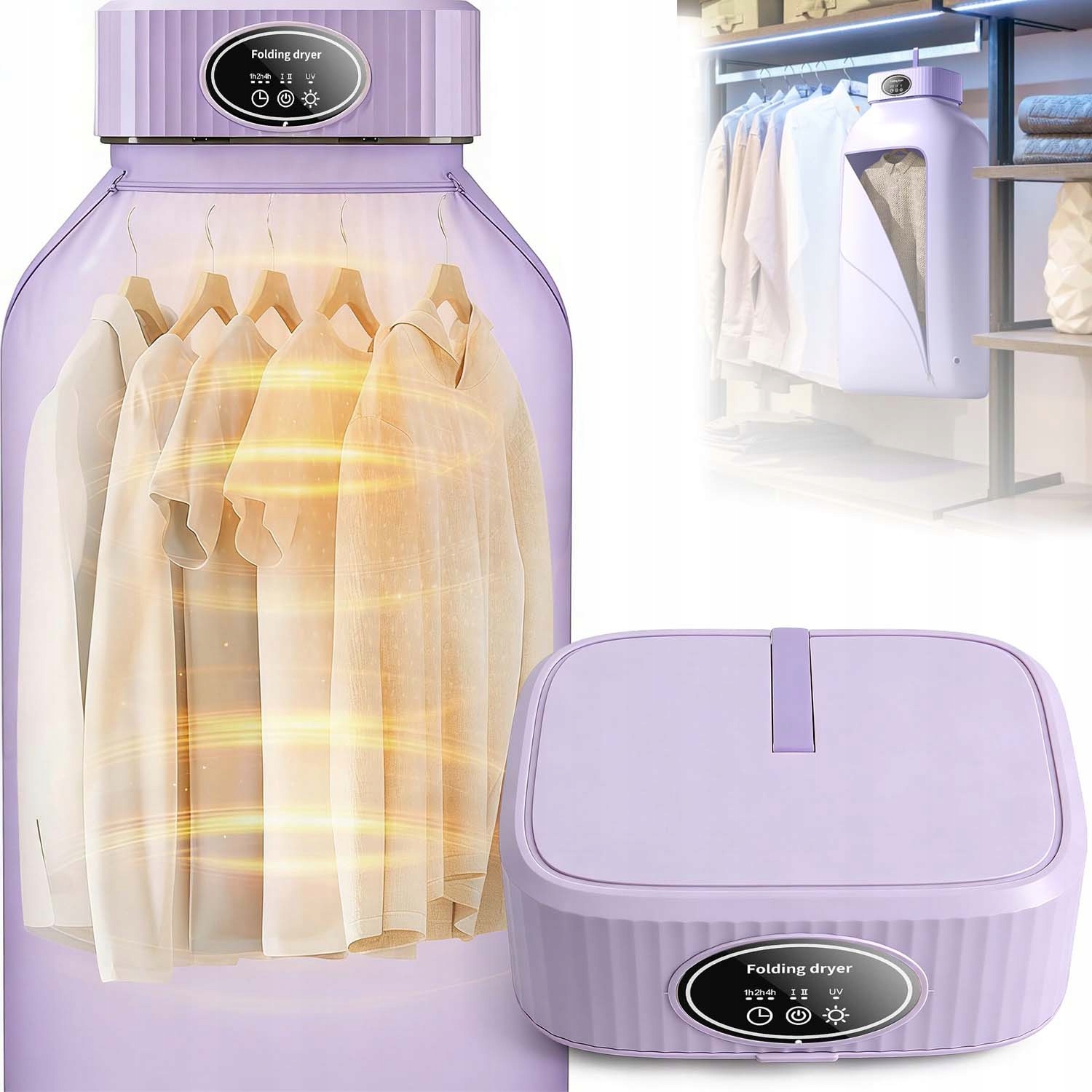 Levně 600W Elektrická Sušák Na Prádlo Inteligentní Sterilizace Skládací Časovač
