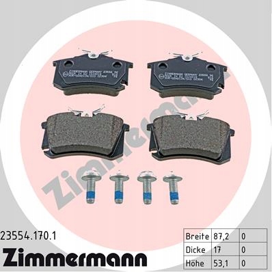 Tarcze Klocki ZIMMERMANN SPORT P+T VW GOLF VI 288 Typ samochodu Samochody osobowe Samochody dostawcze