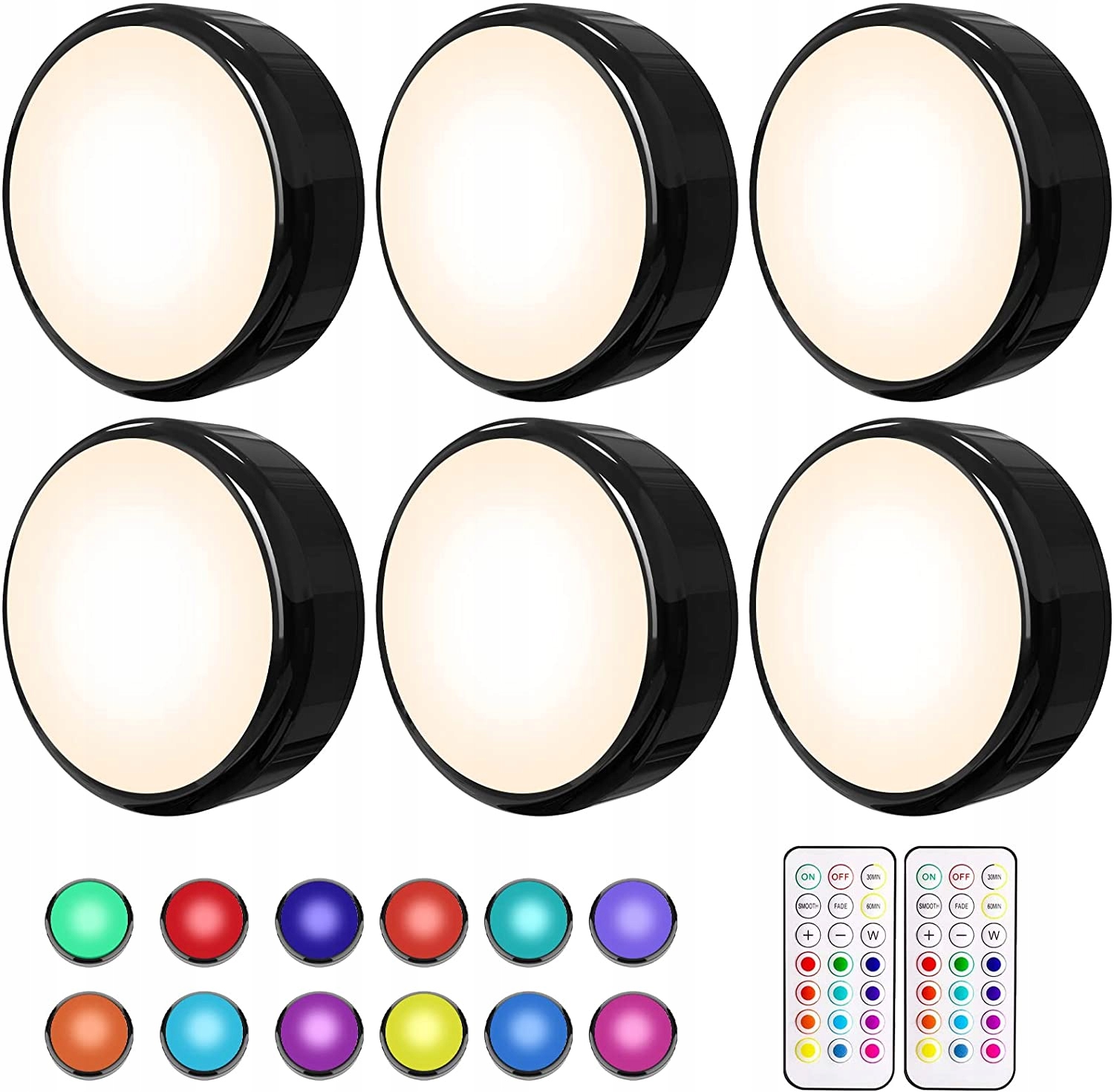 

6x Lampka Bezprzewodowa Lampa Led Na Baterie Pilot