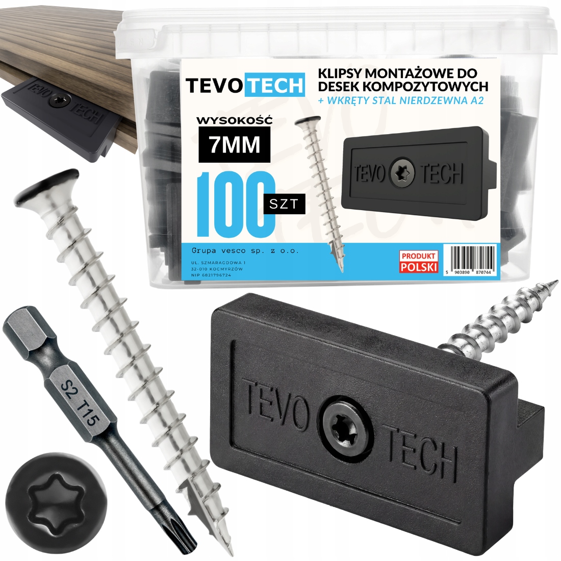 Montážní Klipy Pro Kompozitní Desky Wpc Skrytá Montáž Šrouby A Bit X100