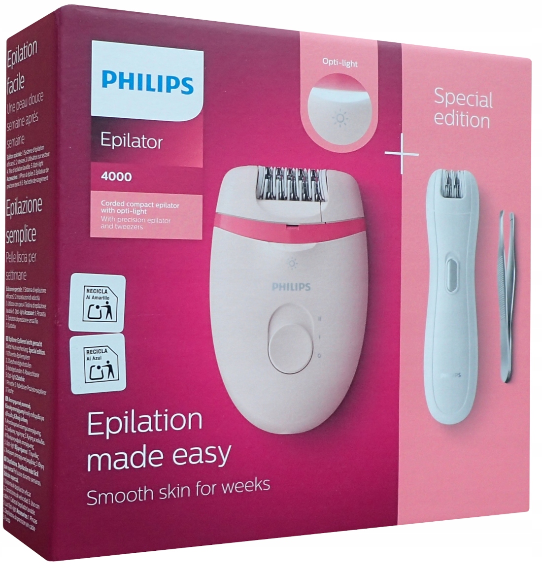 Philips BRP531 Depilator do Nóg Przewodowy Pęseta MiniDepilator do Bikini
