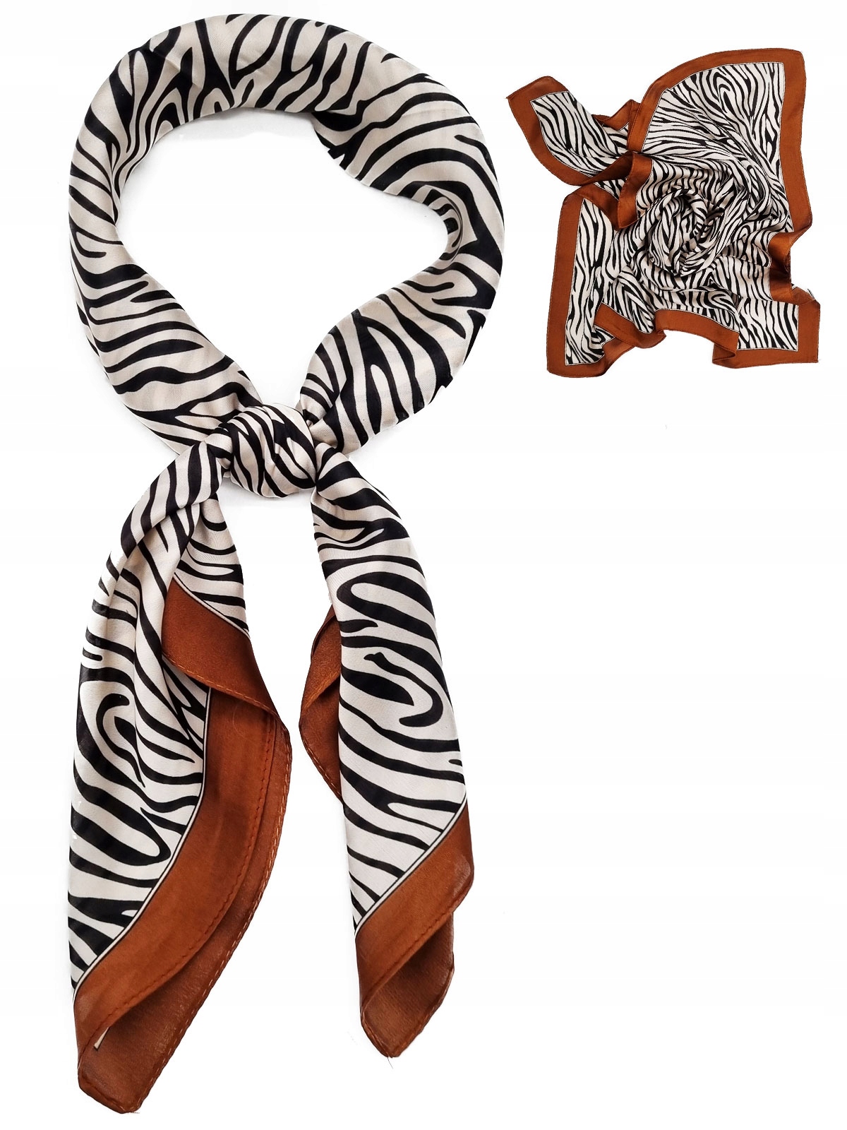 

Apaszka chusta wiosenna szal zebra karmelowy