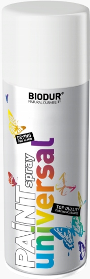 SPRAY farba BIODUR 400ml BIAŁY POŁYSK RAL 9010