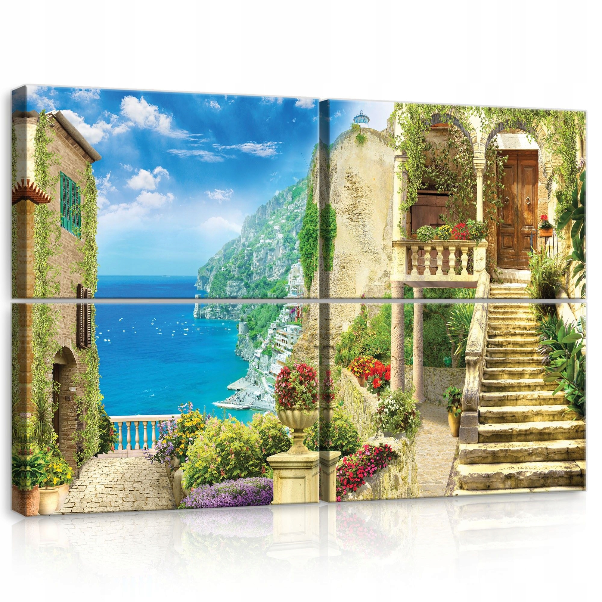 Obraz 120x80 Taliansko Positano more leto slnko kvety architektúra