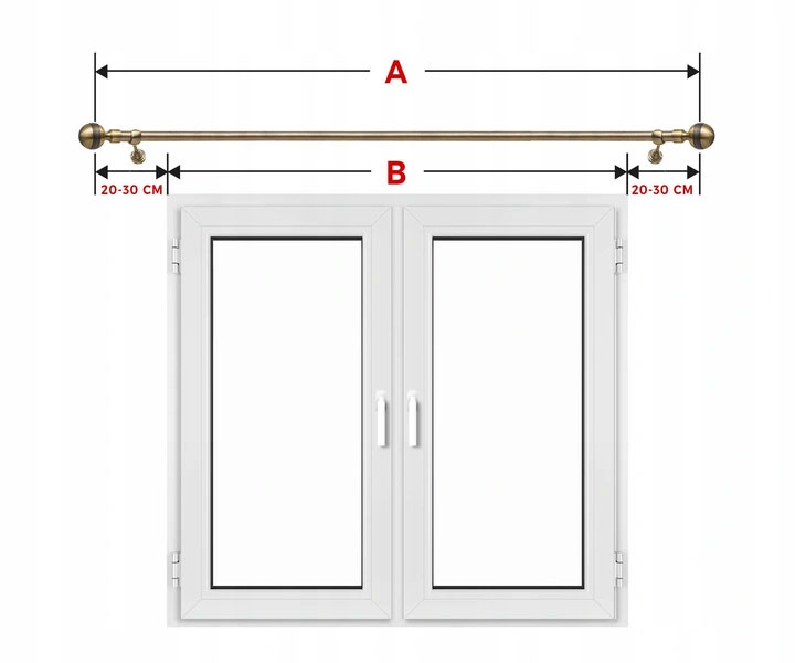 Karnisz metalowy SOL pojedynczy fi 19 mm 220 cm Długość drążka 220 cm