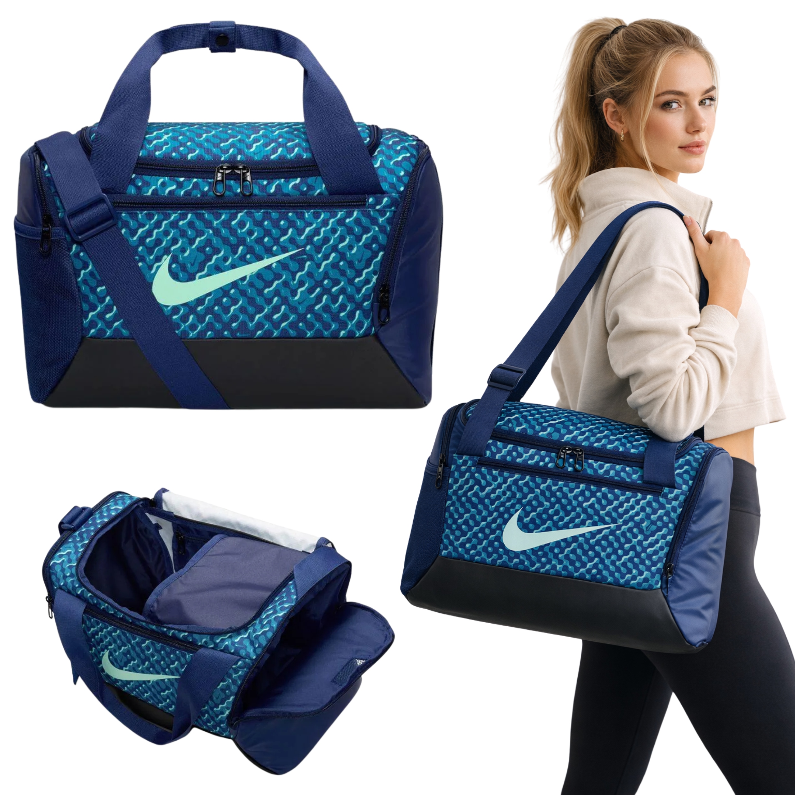 Torba Nike Brasilia Xs Duff 9.5 Aop HV6605-492 sportowa na siłownię