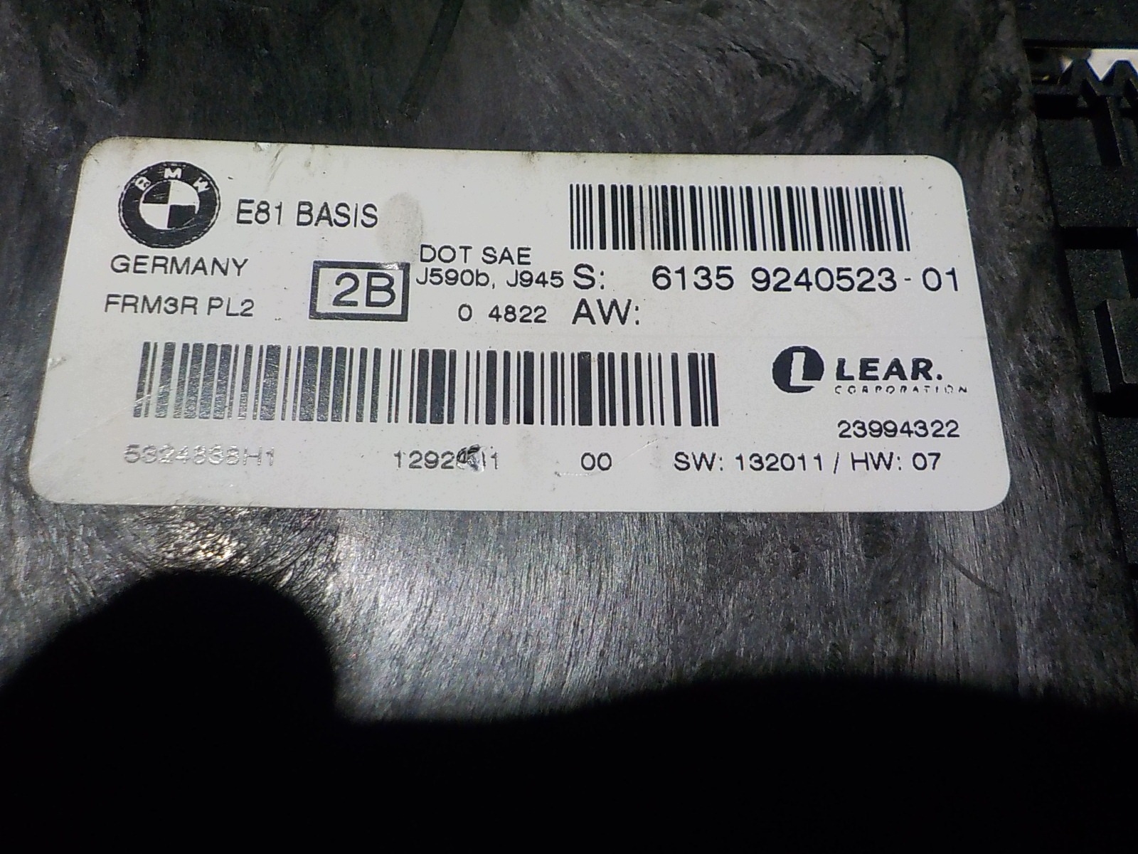 BMW 1 (E87) module feux 9240523 6135 9240523 2B