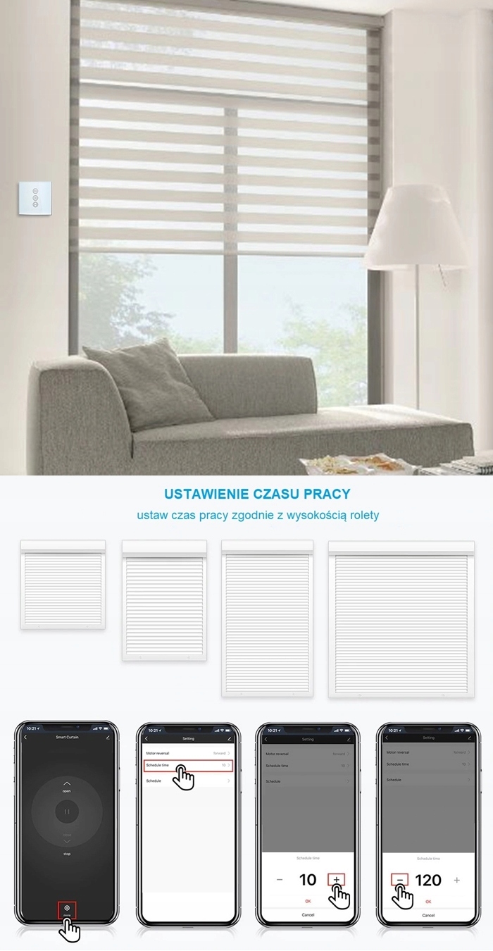 STEROWNIK ROLET DOTYKOWY WIFI + RF TUYA SMAT LIFE Kod producenta SC411