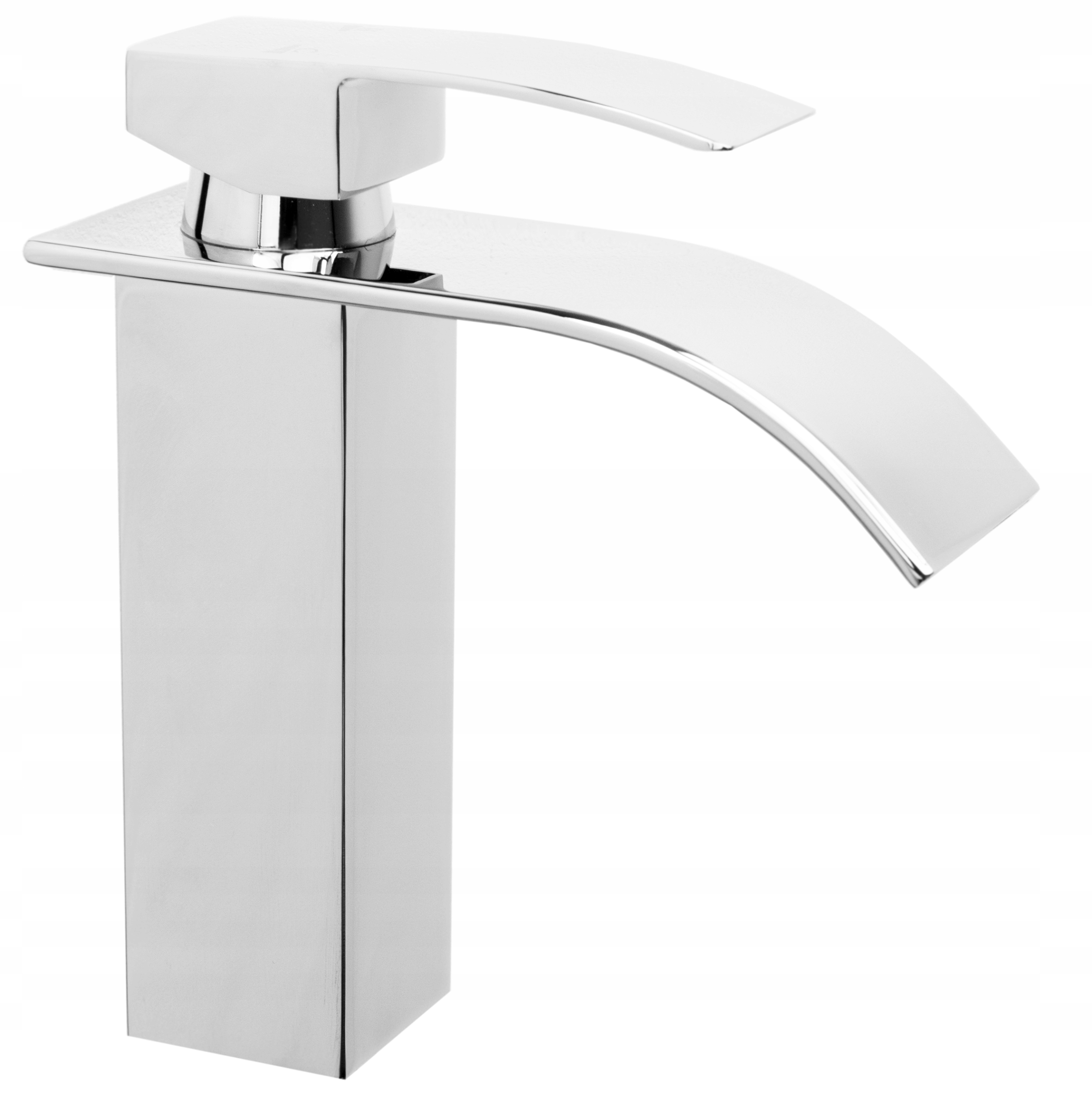 Kúpeľňová Batéria Do Umývadla, Chróm, Strieborná, Nízka, Kaskádový Vodopád Elva