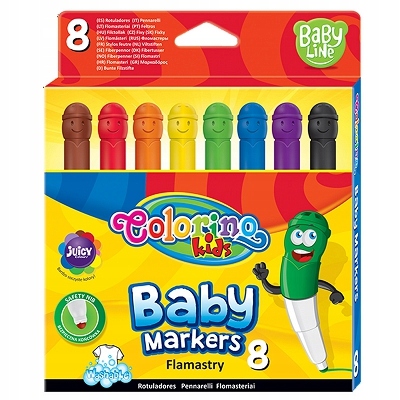 Flamastry 8 kolorów Colorino Baby Markers 39576PT