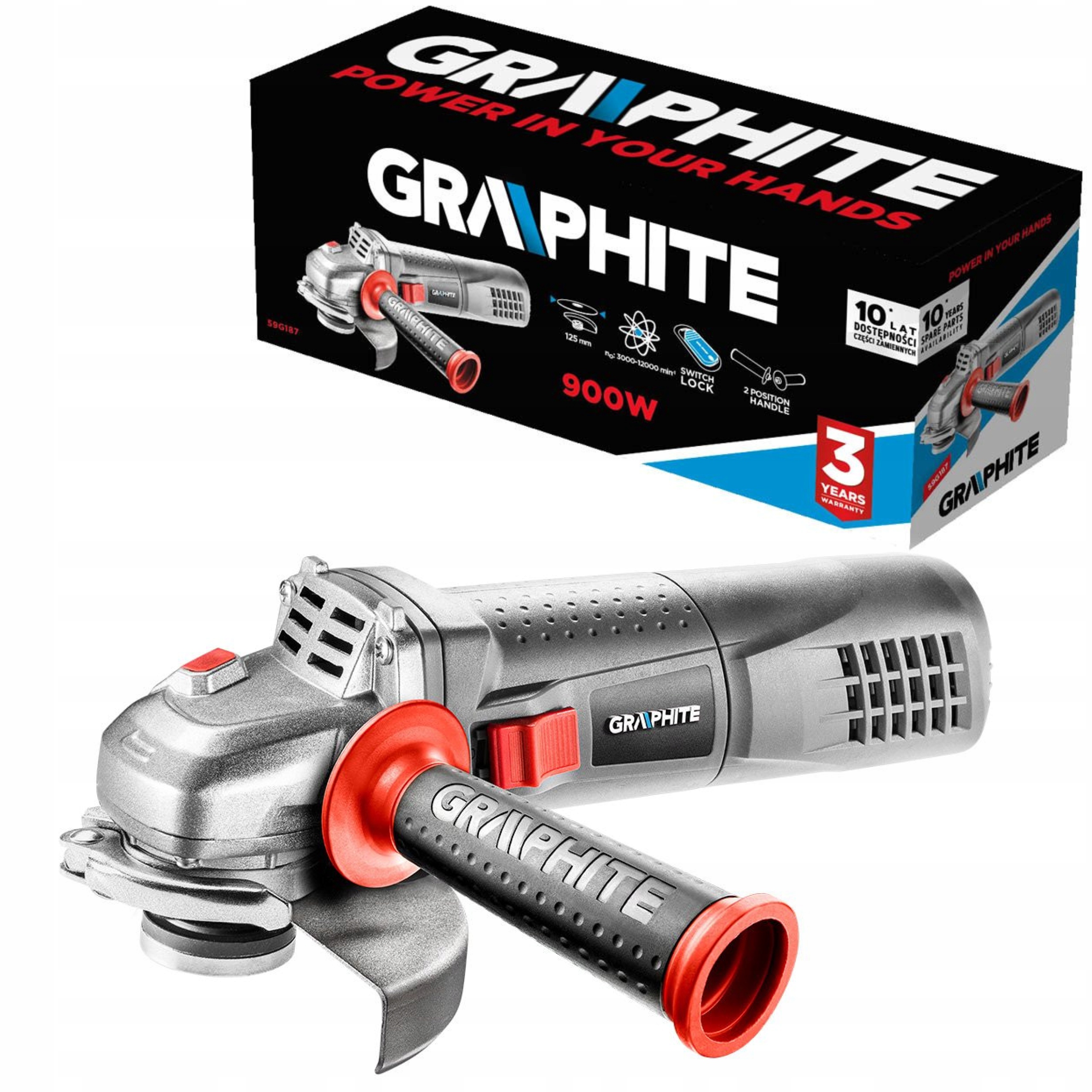 Graphite 59G187 Úhlová Bruska Leštička 900W 125mm Regulace Otáček