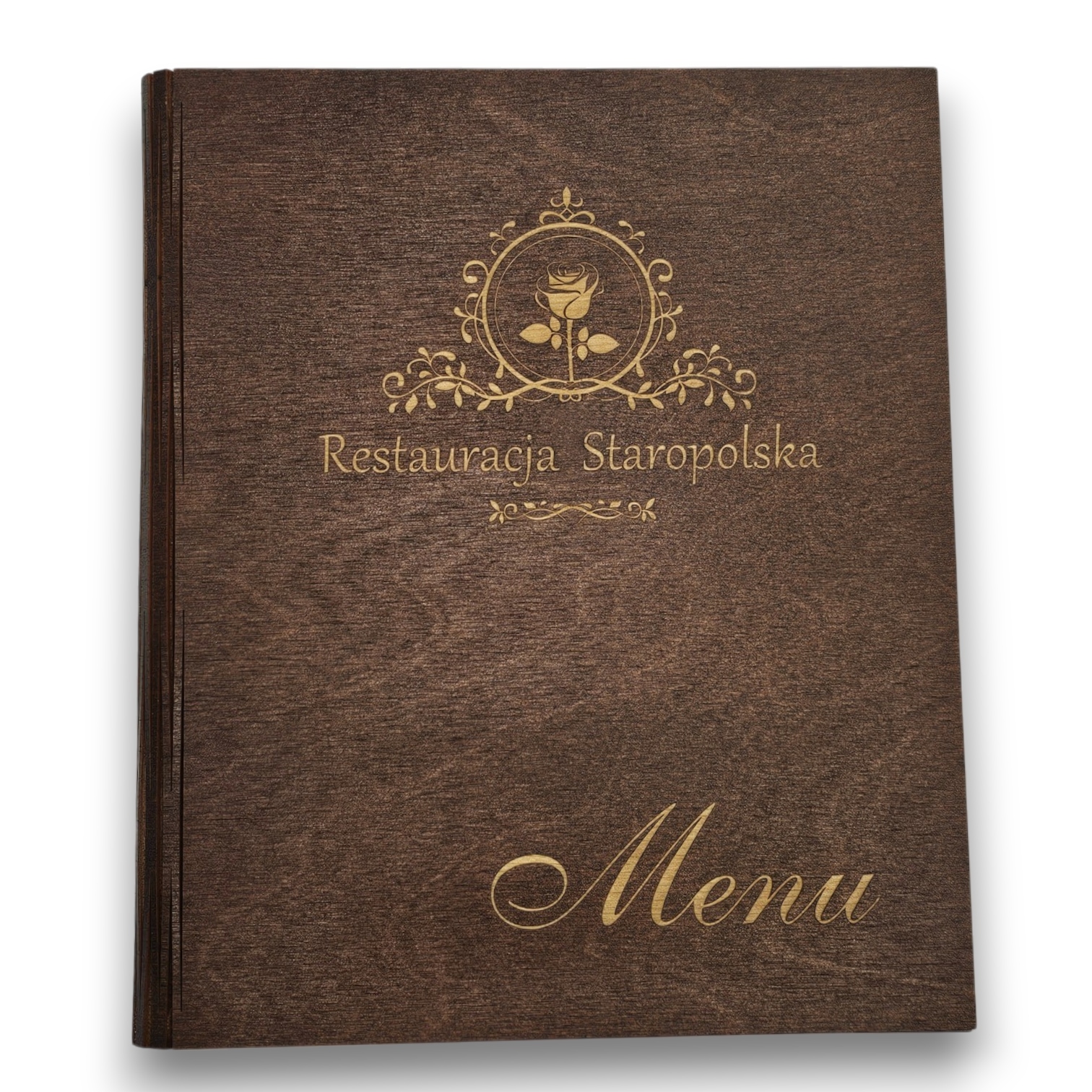 Velké dřevěné menu pro pizzerii v baru s logem trička A4 bonus