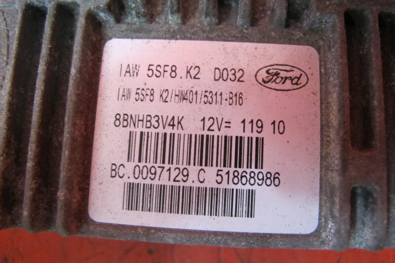 FORD KA II 2 MK2 1.2 8V 169A4000 FP4 control unit computer of the engine 51868986