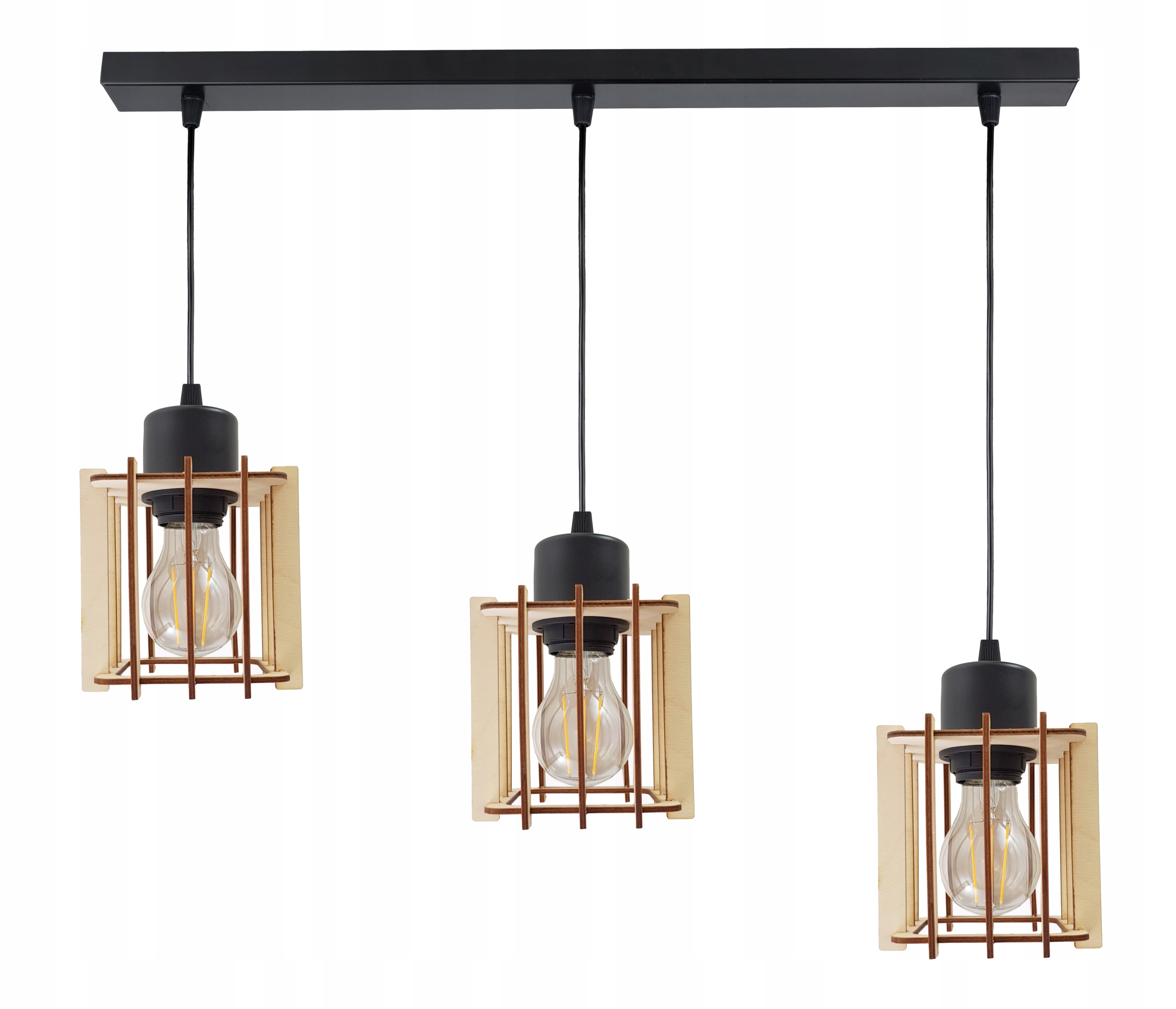 Závěsná Lampa Zwis stropní lustr Loft Dřevo 3