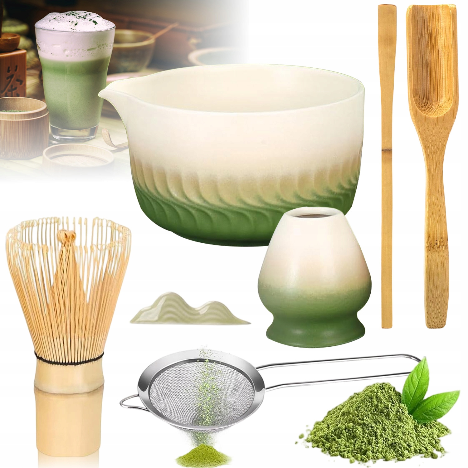 Levně Sada Matcha – Startovací Sada S Míchadlem A Miskou – Sada 7 Ks