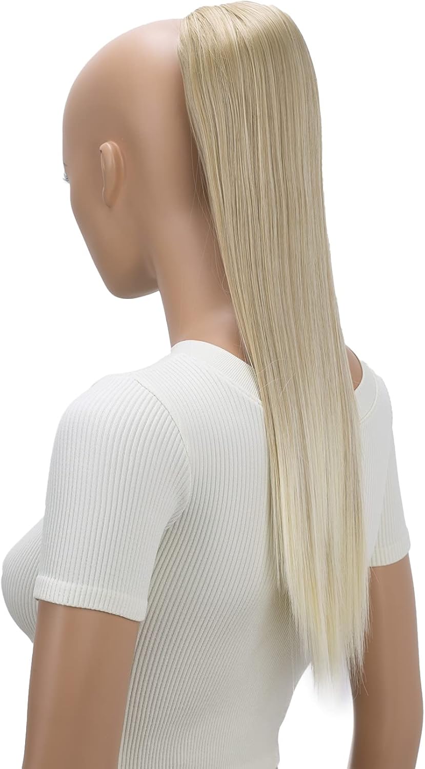Dlouhá světle blond připínací syntetická tyč
