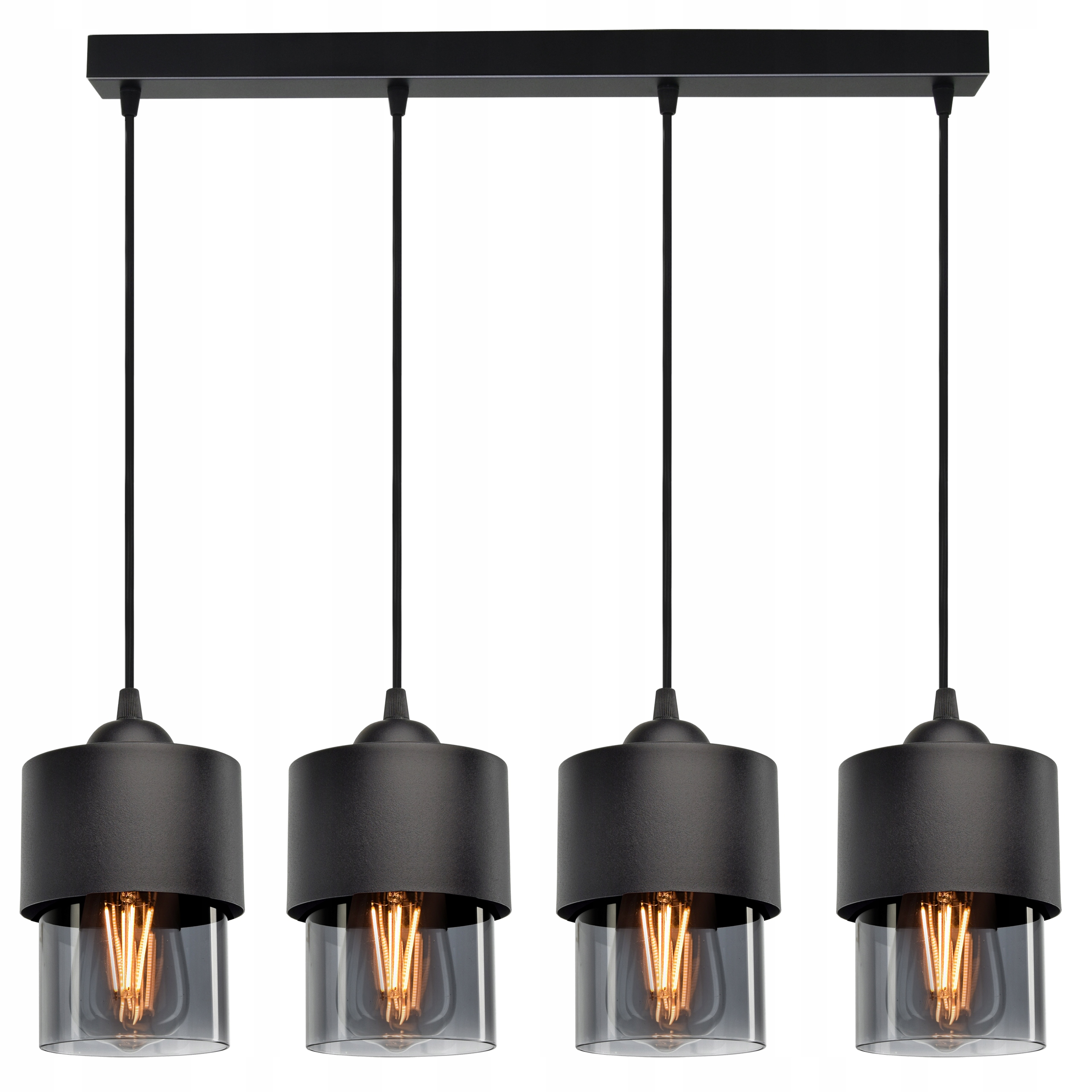 

Lampa Wisząca Żyrandol Klosze Metal Szkło Grafit