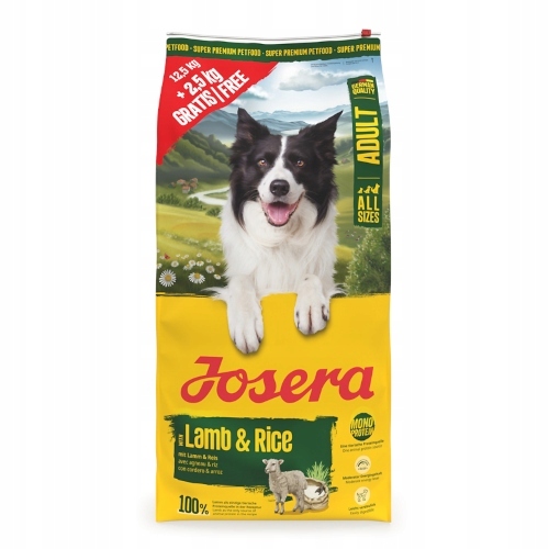 Sucha karma dla psa Josera Adult Lamb & Rice 12,5kg+ 2,5kg