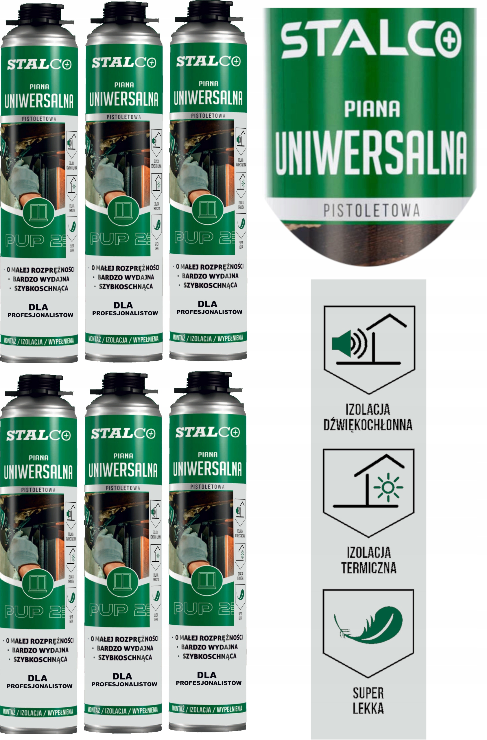 PIANKA MONTAŻOWA PIANA PISTOLETOWA 750ML 6 SZTUK