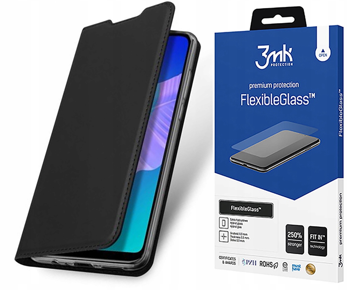 

Etui do Huawei P40 Lite E Case Dux Flip Szkło 3MK